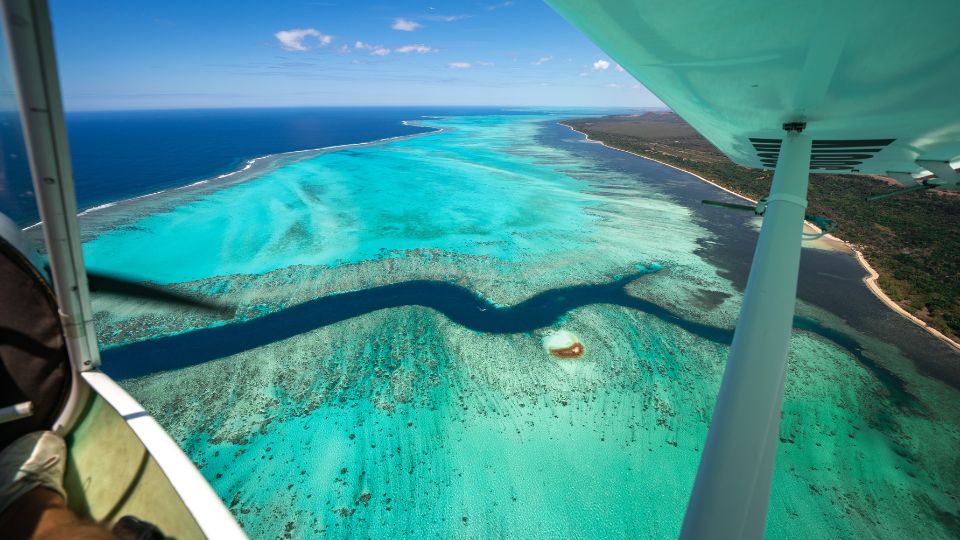 Survol du lagon en avion